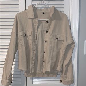 Oversized Distressed Corduroy Jacket